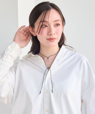 Phoebe <オンワード限定セット>ワンストロークハートコードネックレス×アークカフワイドバングル シルバー