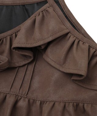 earth music&ecology フェイクレザーキャミチュニック Brown