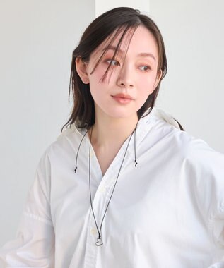 Phoebe <オンワード限定セット>ワンストロークハートコードネックレス×アークカフワイドバングル シルバー