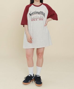 WEGO レタリングラグランT ワイン