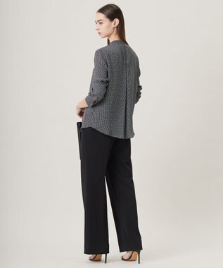 ICB L 【洗える】ミリオーネダンボールニット ワイドストレートパンツ ブラック系