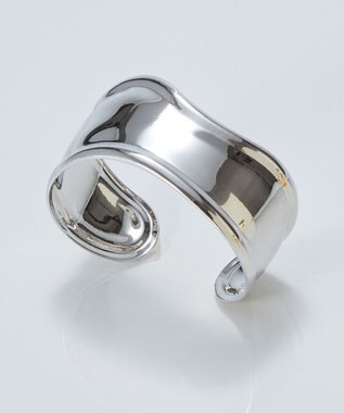 Phoebe <オンワード限定セット>ワンストロークハートコードネックレス×アークカフワイドバングル シルバー