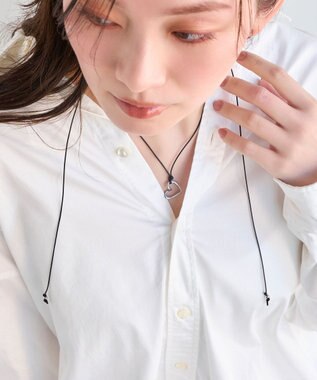 Phoebe <オンワード限定セット>ワンストロークハートコードネックレス×アークカフワイドバングル シルバー