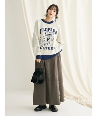 CRAFT STANDARD BOUTIQUE 綿ピーチカーゴスカート Charcoal Gray