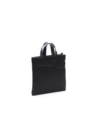 A.D.M.J. 【高密度ナイロン】ステッチ刺しゅうフラットトート22cm(チェーン付) BLACK