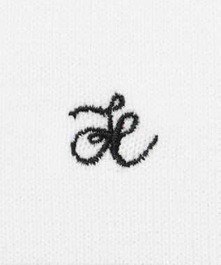 Feroux ロゴ刺繍ニット カーディガン ホワイト系ボーダー