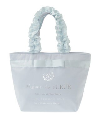 Maison de FLEUR ブランドロゴフリルハンドルトートSバッグ Light Blue