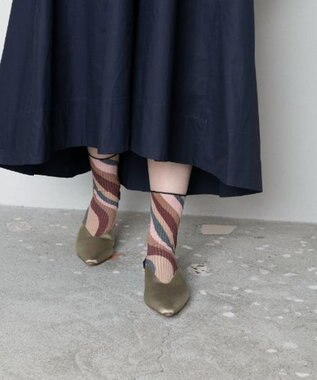 TRICOTE TWIST STRIPE LINK SOCKS／歪みストライプリンクソックス