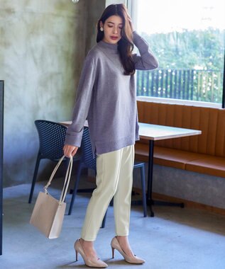 Tiaclasse 【洗える】裏ベロアジョーゼットジョグパンツ オフホワイト