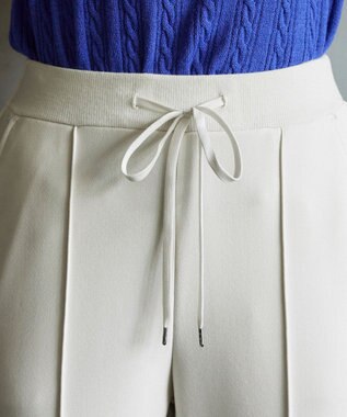 Tiaclasse 【洗える】裏ベロアジョーゼットジョグパンツ オフホワイト