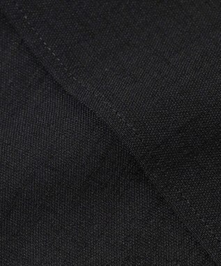 自由区 【セットアップ対応・接触冷感・UVカット・洗える】ライトリネンライク Tブラウス ブラック