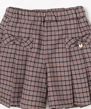 ANY KIDS チェック柄 ショートパンツ ブラウン×チェック