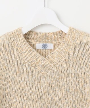 J.PRESS LADIES 【洗える】WARMY LUREX Vネック ニット ベージュ系