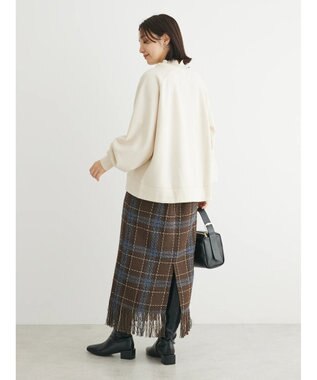 Green Parks 裏起毛ニットリブドッキングプルオーバー Light Beige