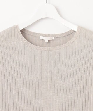 自由区 【アンサンブル対応・洗える】ハイツイストコットンアセテートフレンチスリーブ ニット ベージュ
