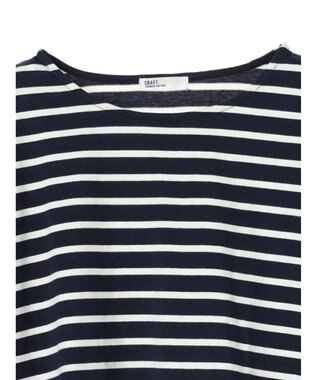 CRAFT STANDARD BOUTIQUE ボーダーサイドスリットプルオーバー Border Black