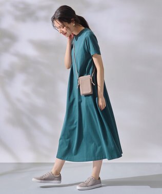 ANY L 【洗濯機可】Ａラインフレア ワンピース グリーン