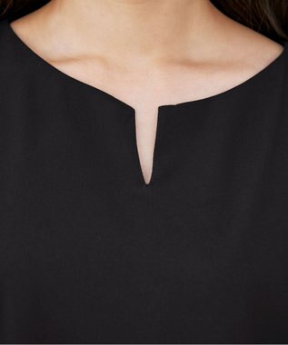 Tiaclasse 【2TYPE/総レース・袖レース】パンチングレースパフスリーブチュニックブラウス Bブラック(袖のみレース）