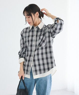 CRAFT STANDARD BOUTIQUE レイヤードライクチェックシャツ Black