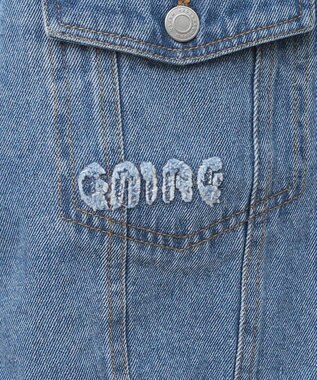 earth music&ecology フリンジロゴショート丈Ｇジャン Indigo