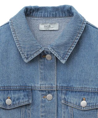 earth music&ecology フリンジロゴショート丈Ｇジャン Indigo