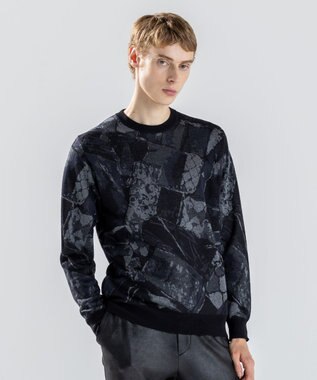 【新柄】モロッカンジャガード　クルーネックニット