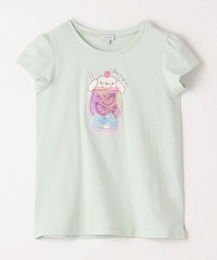 ANY KIDS シャラシャラ ビーズ入り Tシャツ ミント×イヌ