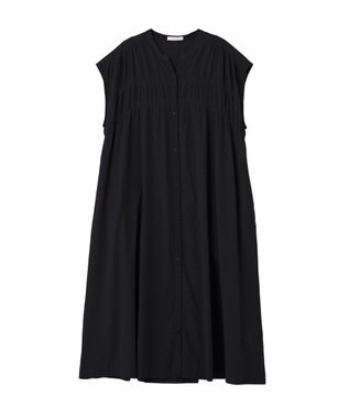 Green Parks フレンチスリーブシャーリングワンピース Black