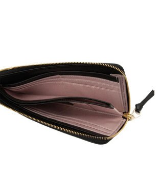 LANVIN en Bleu ペアル 薄マチLファスナー長財布 ブラック