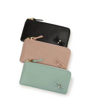 LANVIN en Bleu ペアル 薄マチLファスナー長財布 ブラック