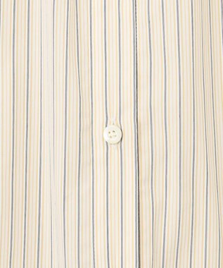 J.PRESS LADIES L 【洗える】BEZ ドビーストライプ シャツカラー ブラウス イエロー×グレーストライプ系