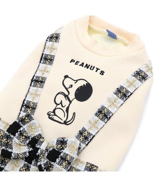 PET PARADISE スヌーピー 黒ツイード スカートつなぎ  小型犬 ホワイト×ブラック