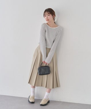 earth music&ecology ランダムチェーンリブバックレースプルオーバー Border