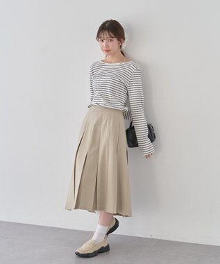 earth music&ecology ランダムチェーンリブバックレースプルオーバー Border