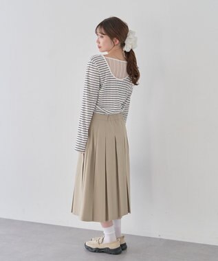 earth music&ecology ランダムチェーンリブバックレースプルオーバー Border