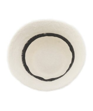 MOONBAT PAUL & JOE ACCESSOIRES 【サイズ調整可】ネコプレート付シャギークロッシェ ホワイト