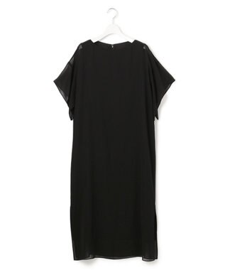 23区 S 【APPLAUDIR】シフォンジョーゼット コンビドレス ブラック系