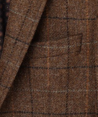 JOSEPH ABBOUD 【ツィード/UKファブリック】 ツイード　ウィンドーベン ジャケット ダークブラウン系4