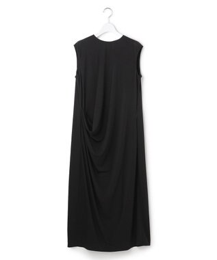 23区 S 【GOLD LABEL】リュクスジャージー アシンメトリードレープ ワンピース ブラック系