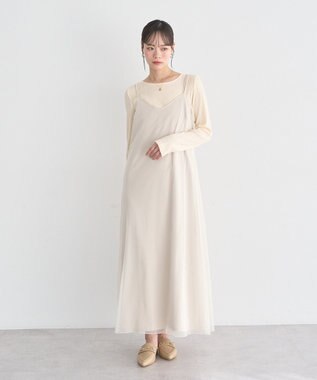 earth music&ecology ランダムチェーンリブバックレースプルオーバー Off White