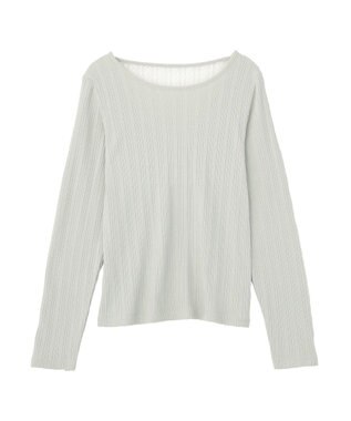 earth music&ecology ランダムチェーンリブバックレースプルオーバー Light Green