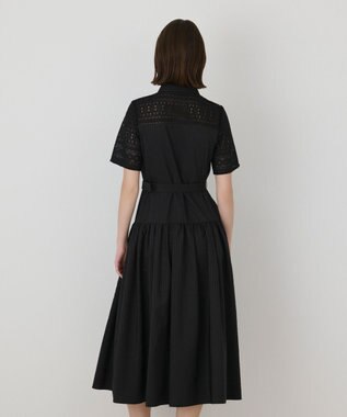 GRACE CONTINENTAL レースドッキングフレアワンピース ブラック