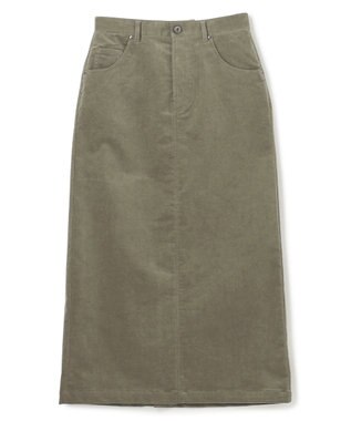 UNFILO ストレッチコーデュロイ Iラインスカート カーキ