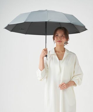 MOONBAT 【遮光100％/超軽量/耐久性】マジで軽い傘 晴雨兼用 折りたたみ日傘 マジカルテックプロテクション Tough 12 rib 55cm ライトグレー