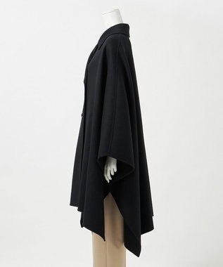 23区 【エステータ】ウールリバー ポンチョ コート ブラック