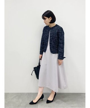 Green Parks ｅｆ－ｄｅ　フィット＆フレアワンピース Gray Beige