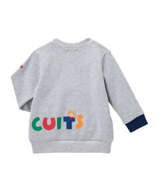 MIKI HOUSE HOT BISCUITS 【80-120cm】 立体ロゴ×キャラクタートレーナー グレー