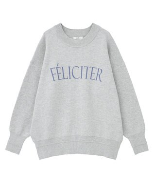 earth music&ecology 【洗濯機洗い可】スウェットライクロゴニットプルオーバー 杢グレー