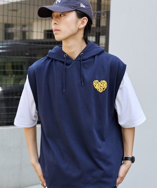 WEGO 【ユニセックス着用ITEM/2点SET】パーカーアンサンブルT（SS） ネイビー