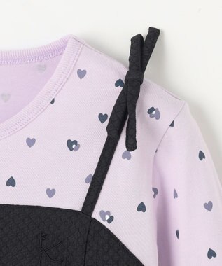 組曲 KIDS 【150-160㎝】ビスチェ＆ハートコンビ チュニック ラベンダー系